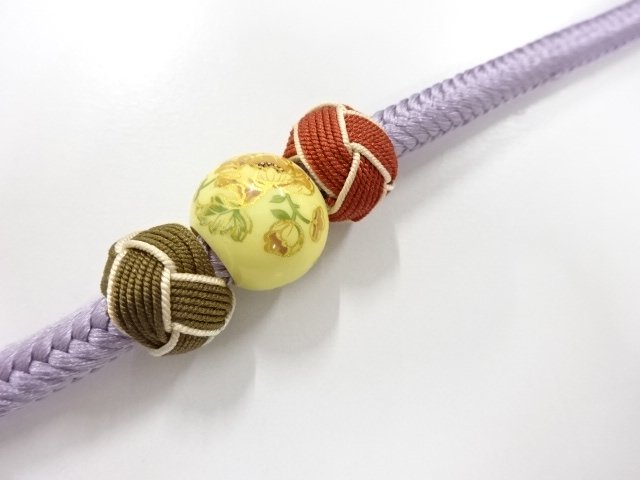 JAPANESE KIMONO / ANTIQUE UNUSED OBIDOME (SASH CLIP) / HAND-TIED OBIJI